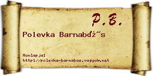 Polevka Barnabás névjegykártya